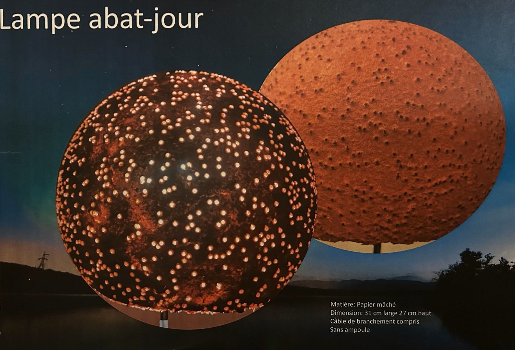 Lampe abat-jour rouge 31 cm