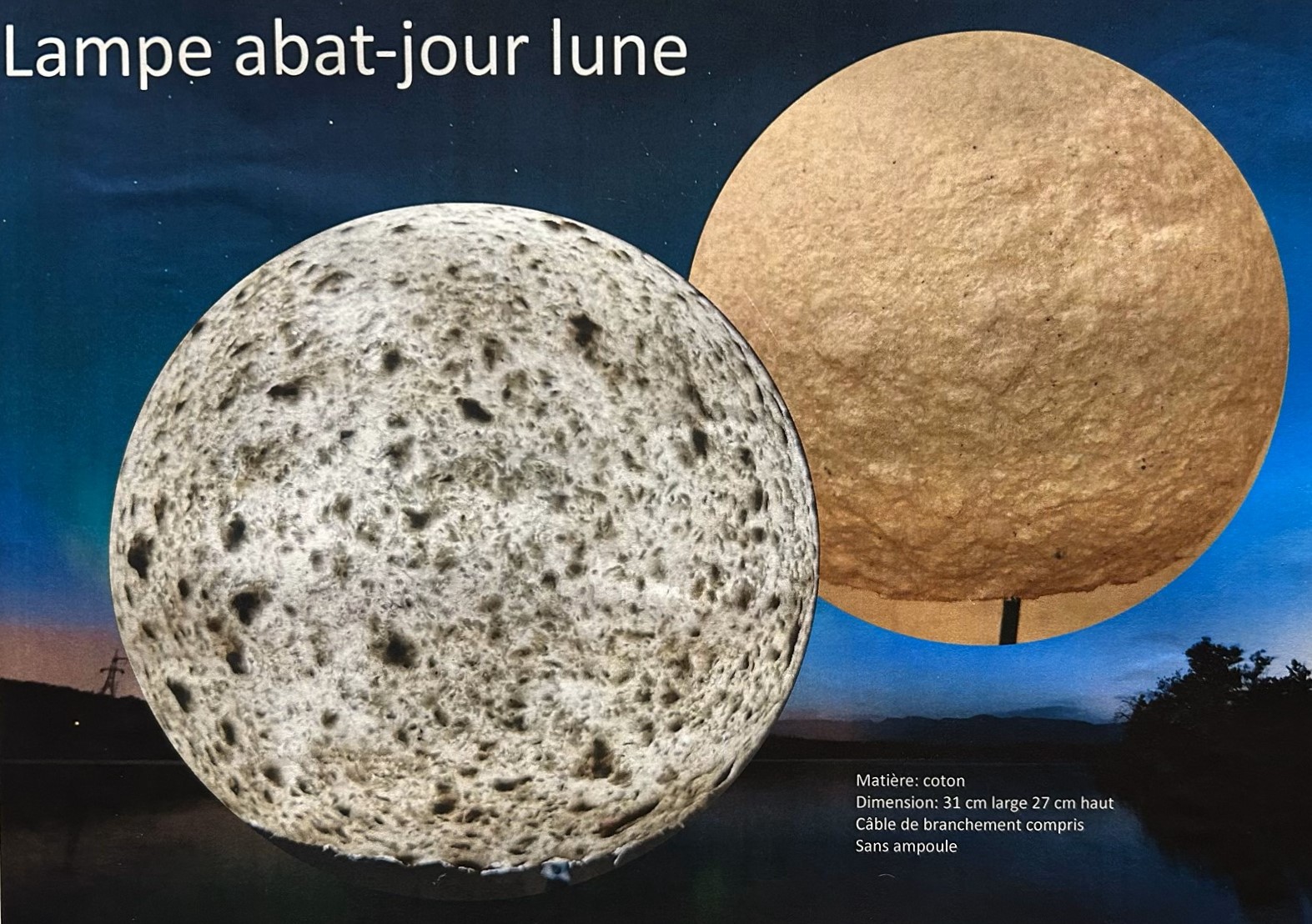 Lampe abat-jour blanche 31 cm